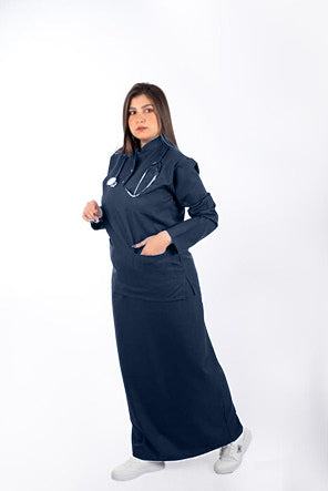 Linen scrub with skirt for female