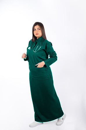 Linen scrub with skirt for female