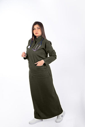 Linen scrub with skirt for female