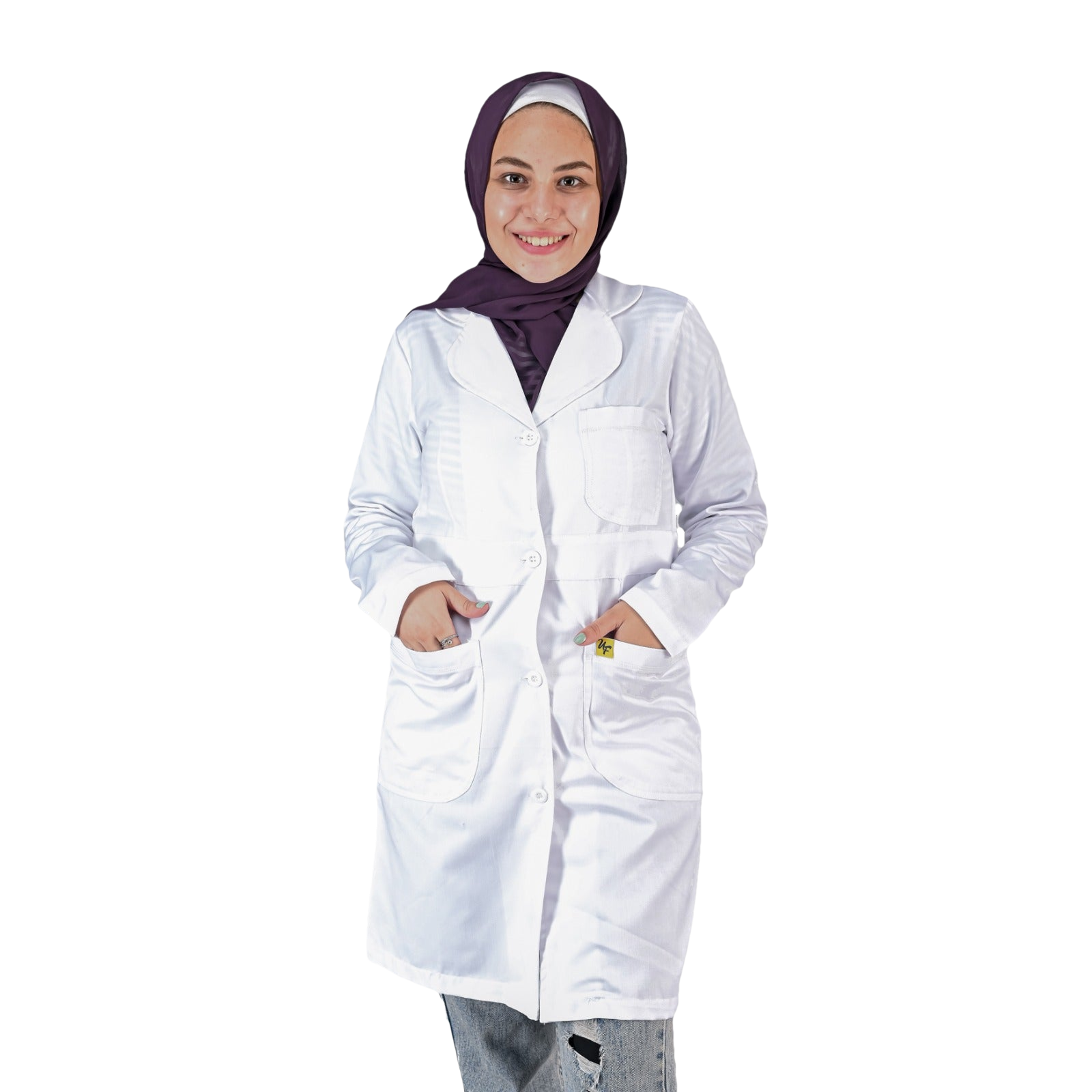 معطف مختبر نانو مضاد للبكتيريا نسائي