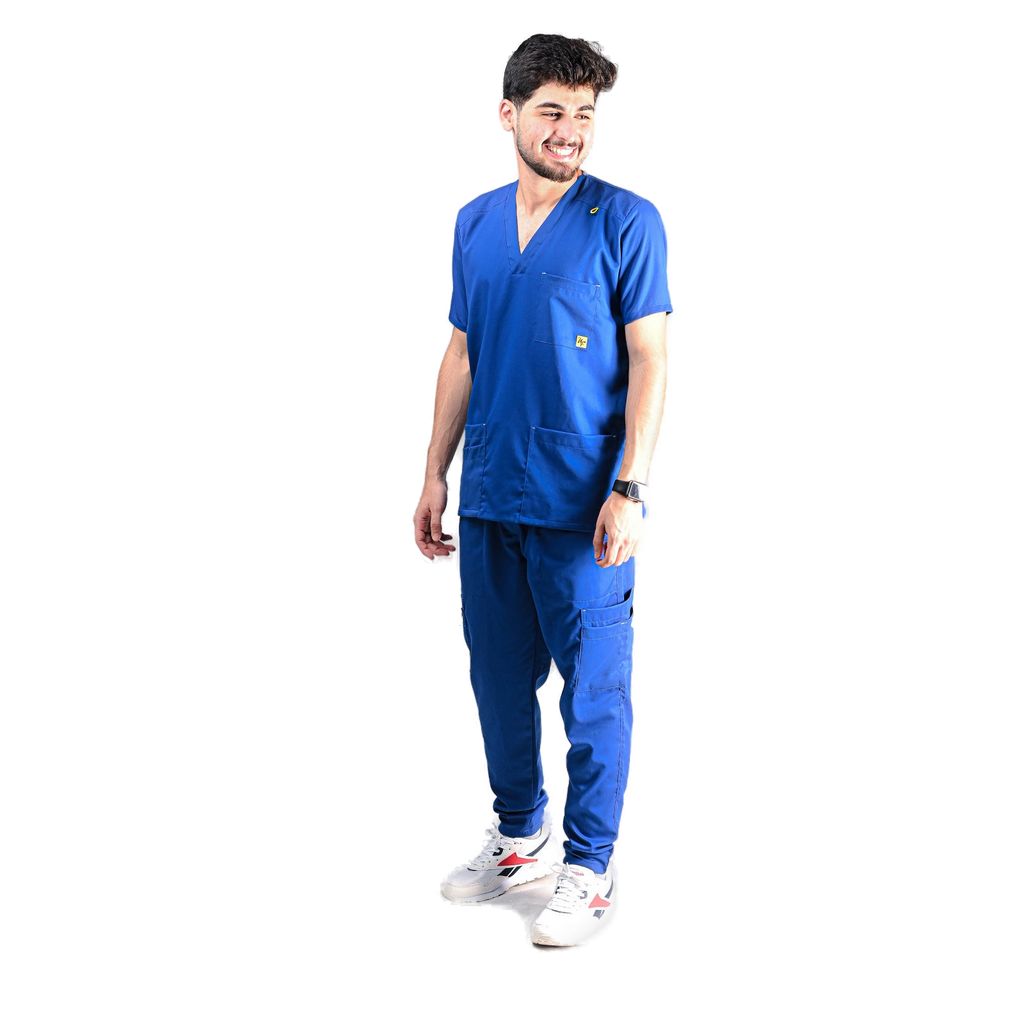 Unisex Nano Anti-Bacterial V-Neck Scrub Set – Style 0013 – transparent product image