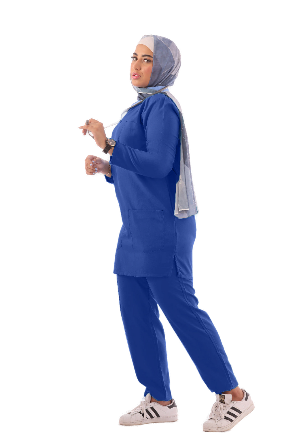 Women's Linen Medical Tunic – Style 205 – transparent product image