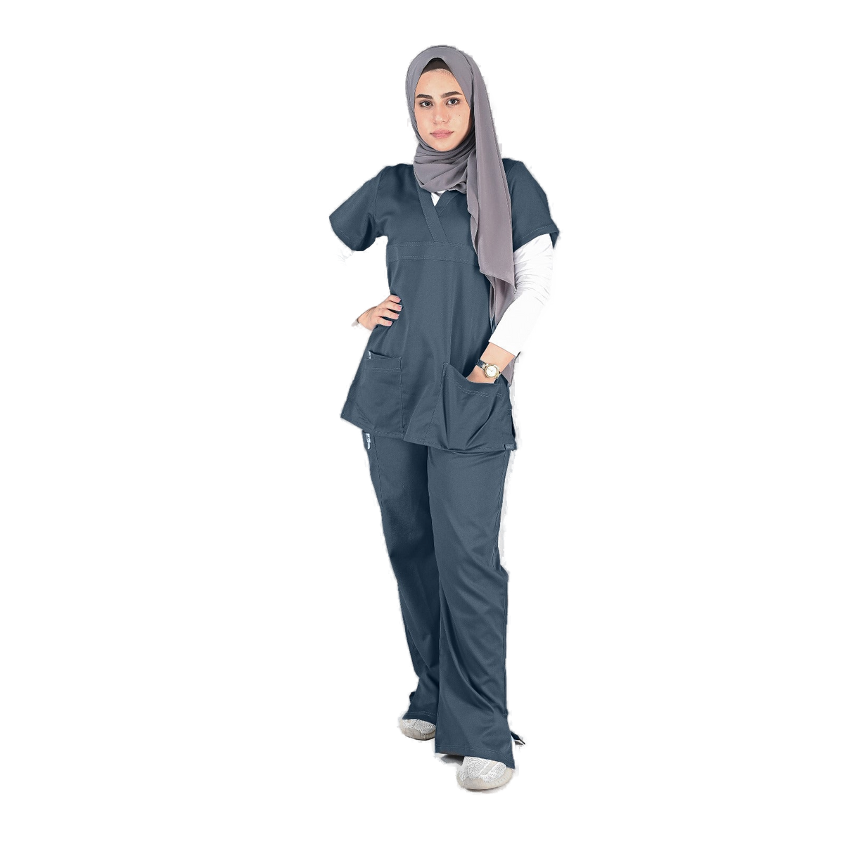 Women's Nano Anti-Bacterial Scrub Set – Style S216 – transparent product image