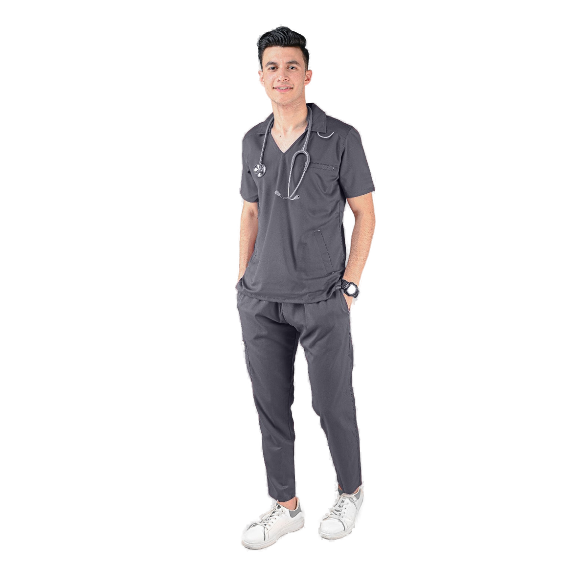 Men's Nano Anti-Bacterial Scrub Set – Style S103 – transparent product image