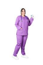 Women's Linen Zipper Medical Scrub Set – Style S210 – transparent product image