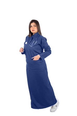 Women's Linen Medical Scrub Set with Skirt – Style 205 – transparent product image