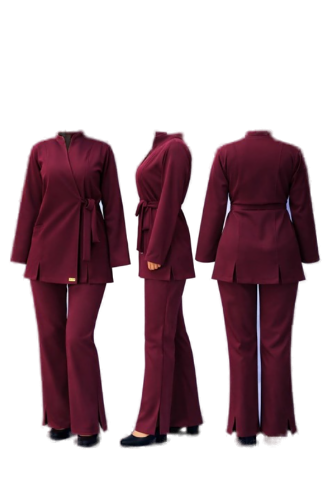 Women's Rosaline Side-Tie Long-Sleeve Medical Scrub Set – transparent product image