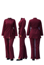 Women's Rosaline Side-Tie Long-Sleeve Medical Scrub Set – transparent product image